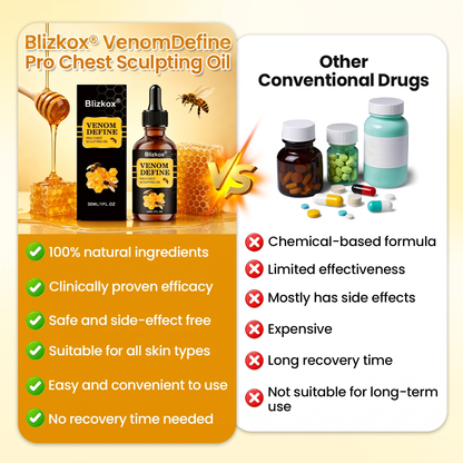 🔥 MEN’S CHEST-CONTOUR UPGRADE💪 Blizkox® VenomDefine Pro Chest Sculpting Oil 🐝 Daily Bee Poison Support for a Firmer-Looking, More Defined Chest